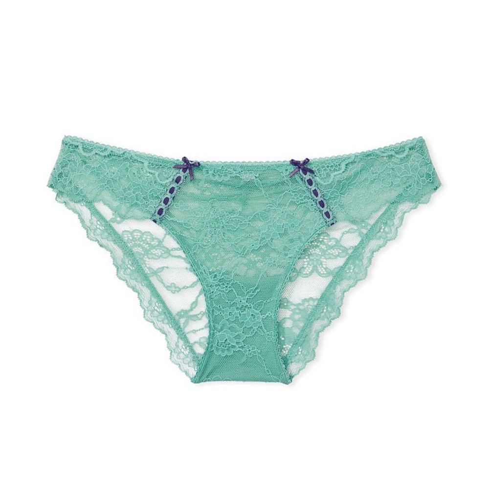Victoria’s Secrete Dream Angels Corded Cheekini Panty Ribbon Slot Parasail Teal